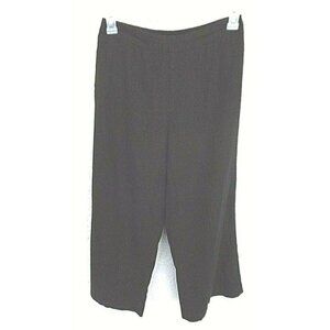 Coldwater Creek 8 Brown Capri pants flat front, elastic waist  22" inseam